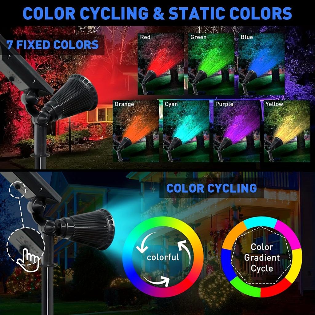 1 шт. Уличный солнечный газонный светильник, атмосферный декоративный светильник, семь режимов освещения, подходит для рождественских встреч, украшения на Хэллоуин