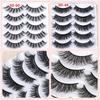 Professional Natural Long Handmade Flare Thick Cross 3D Faux Mink Hair Wispy Fluffy False Eyelashes