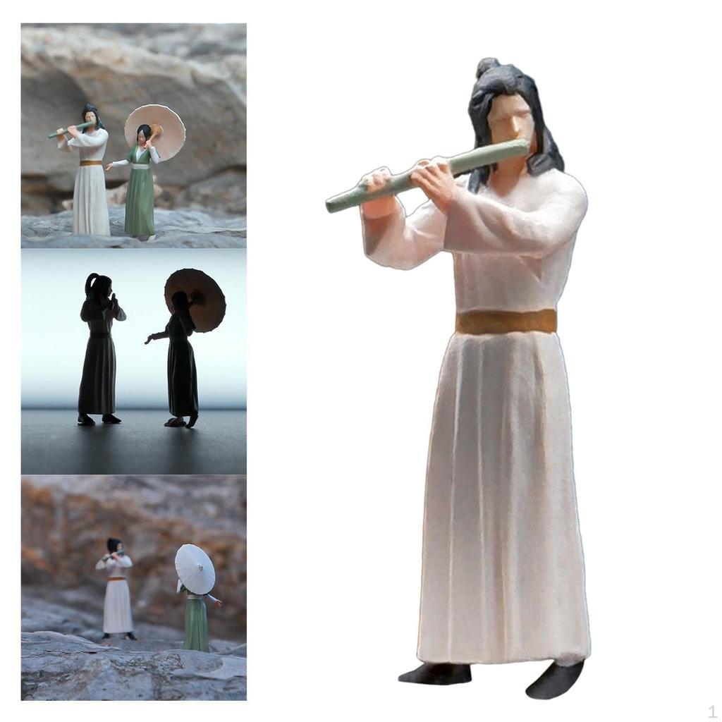1:64 Scale Tiny Chinese Ancient People Resin Figurines Collections Layout Decoration Micro