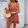 Women's Fashion Summer Spring Solid Color Print Sleeveless Suspenders Loose Waistline Casual Dresses