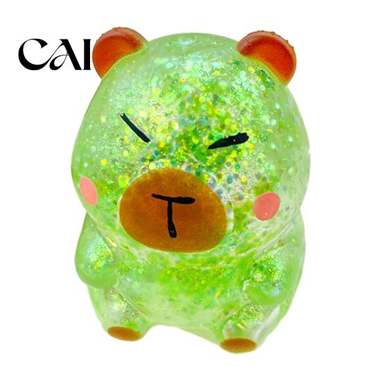 Stress Relief Squeeze Ball Glitter Cartoon Animal Sensory Fidget Toy for Adults Kids Cute Pig Duck Stimulation Turtle Easter Basket Stuffer