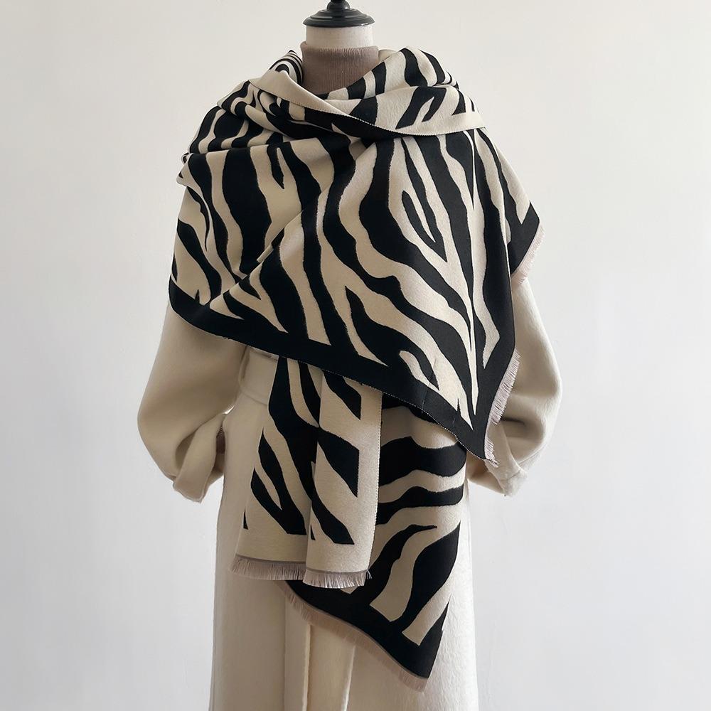 Winter New Scarf Imitation Cashmere Landscape Painting Design Fashionable Shawl Mom Gift Soft Skin Friendly Long Warm Scarf