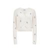 VEROMODA Faux Pearl Button Embroidered Knit Cardigan