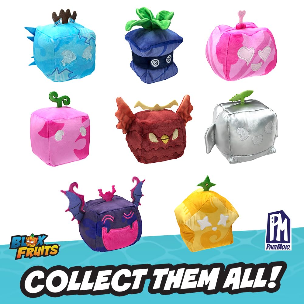 PhatMojo BLOX Fruit Mystery Fruit коллекционная мягкая игрушка серия официально лицензирована - 2 шт. в упаковке (4" в высоту, 1) [DLC, Продукт], Смешанный, CP3310-2PK