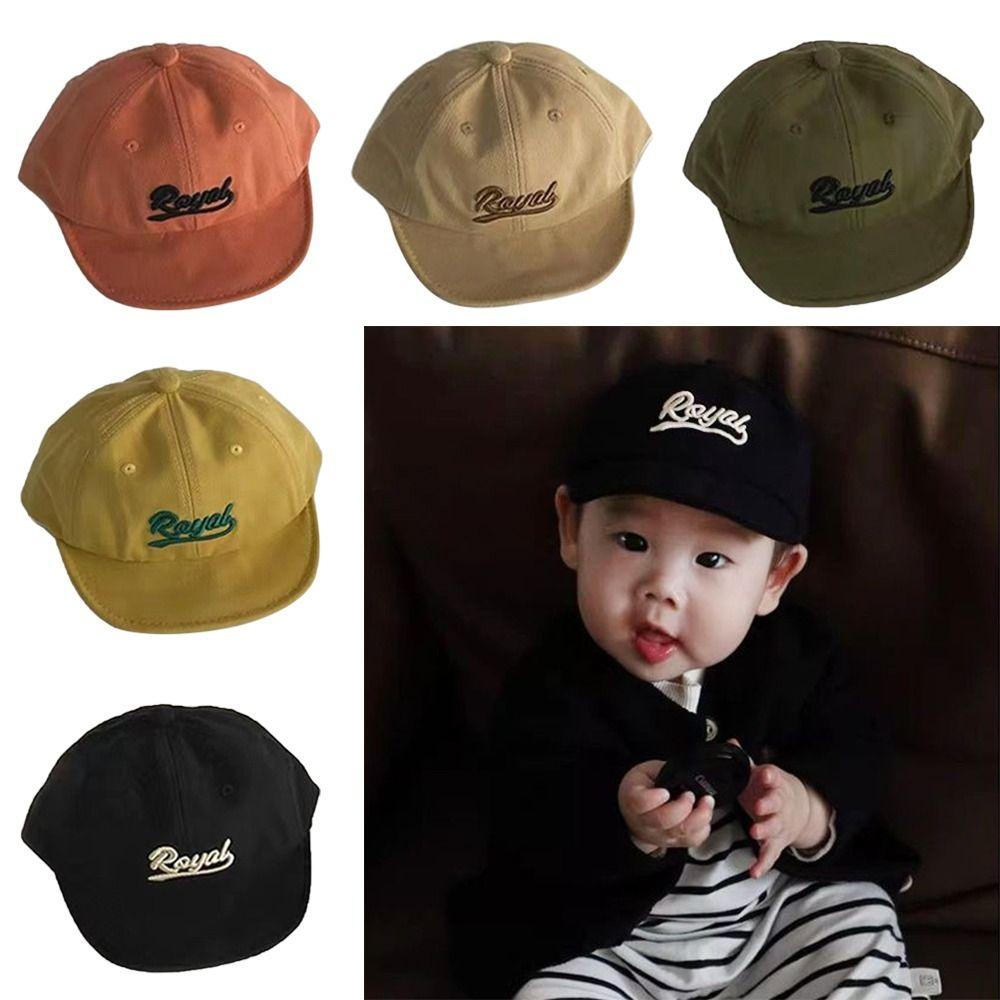 Letter Embroidery Children's Hat Solid Color Sun Protection Cap Boys Girls Caps Peaked Hats