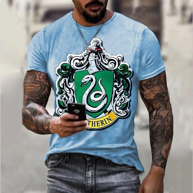 Причудливая мужская футболка с коротким рукавом и граффити, мужские топы, летний пуловер с круглым вырезом, мужская одежда больших размеров, модная футболка, блузки