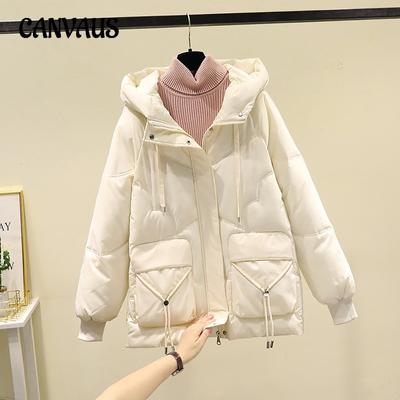 Зимняя одежда больших размеров из хлопка женская средняя длинная свободная утолщенная хлопковая куртка с капюшоном одежда для хлеба