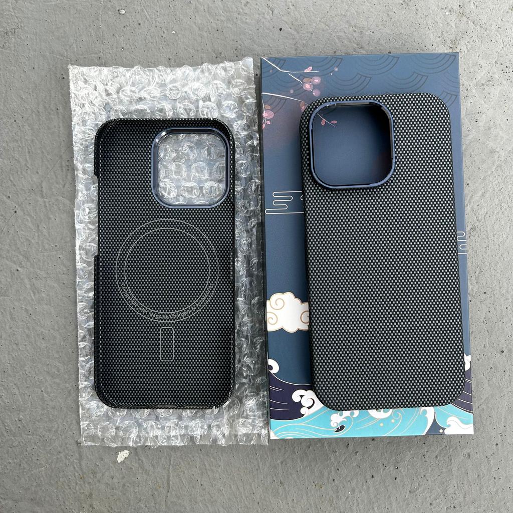 Магнитный Настоящий Арамидный Углеродный Волокно Чехол Накладка Для iphone 13 14 15 16 Pro Max 16Pro ProMax i14 i15 i16 Macsafe Magsafe