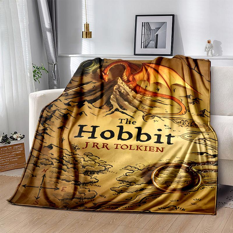 Tolkien Fan Flannel Blanket Soft Warm All-Season Throw, Design for Camping, Car Travel, Hiking Sofa, Bed, Office Perfect Gift for Parties