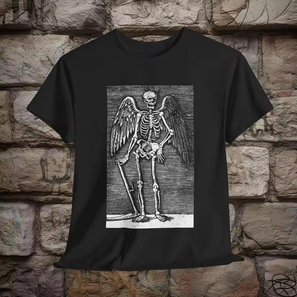 Memento Mori - Гравюра на дереве XV века Маркантонио Раймонди - Унисекс Футболка Удобная Мягкая Модная мужская одежда