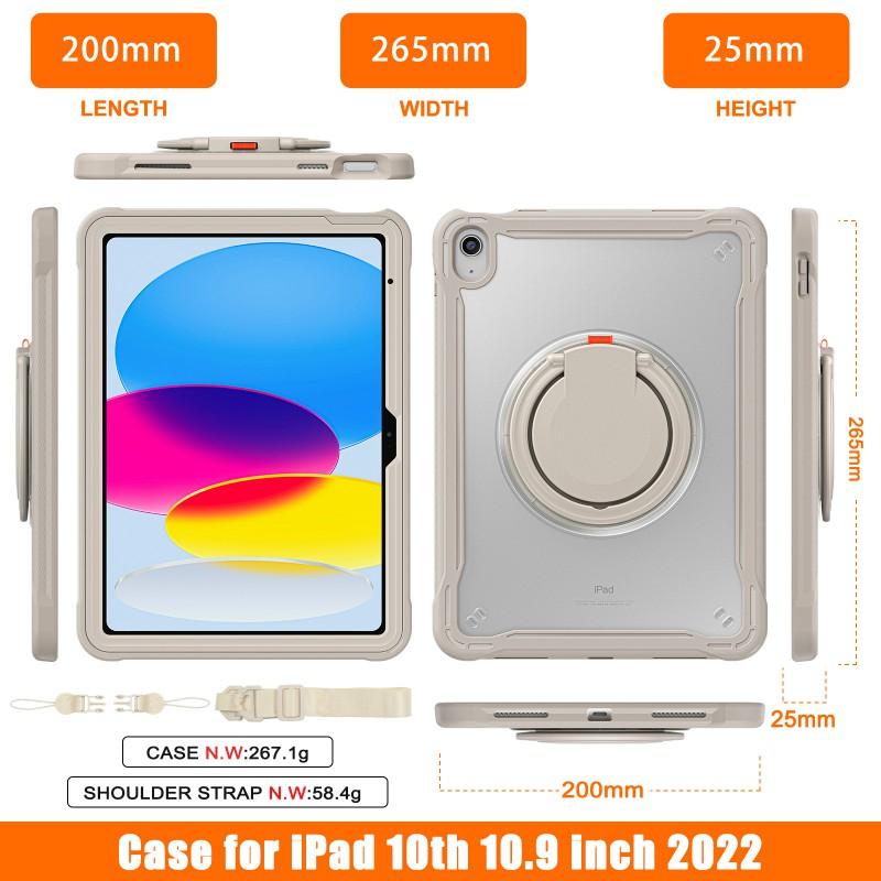 Rotating Stand Case IPad Pro 12.9 Inch With Wrist Strap Full Coverage Shockproof PC Shell Matte Finish