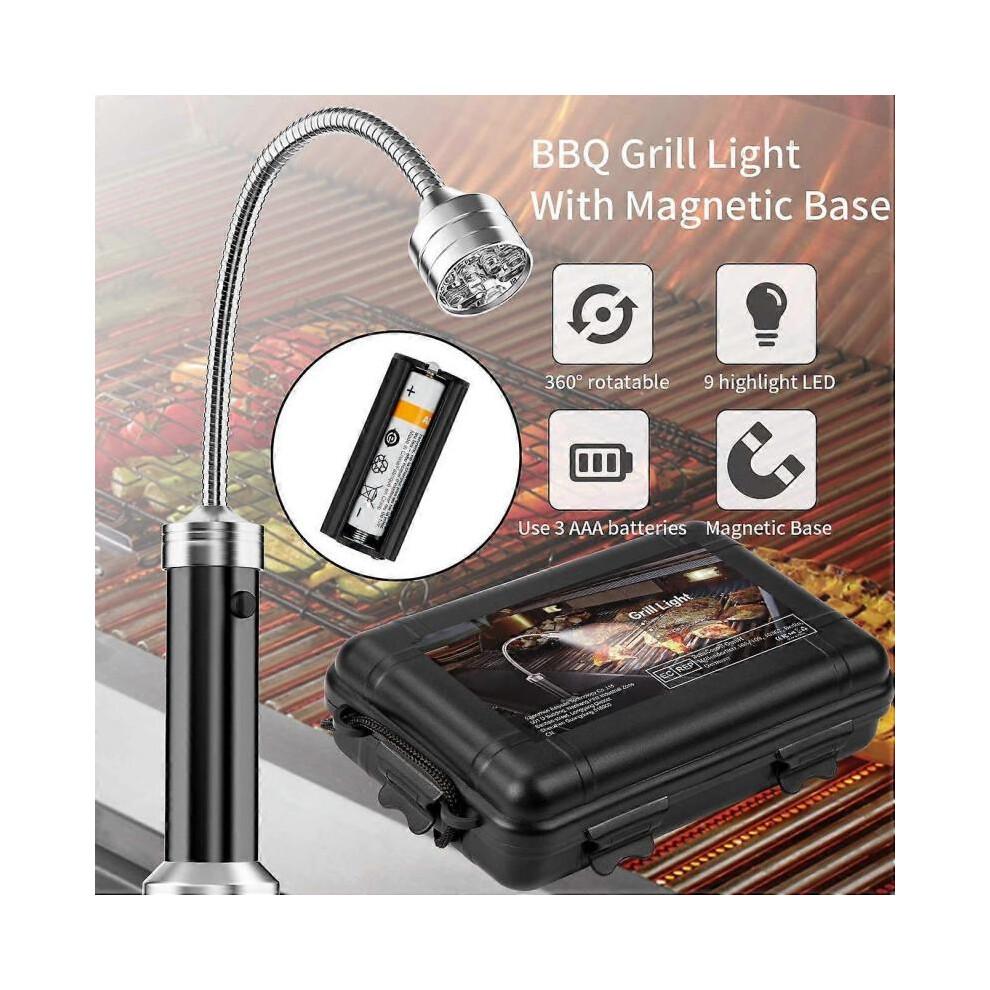 BBQ Grill Light Set of 2 LED BBQ Grill Lights with Magnetic Base 360 Degree Rotation Flexible Adjustable for Barbecue, Camping, Party, Outdoor