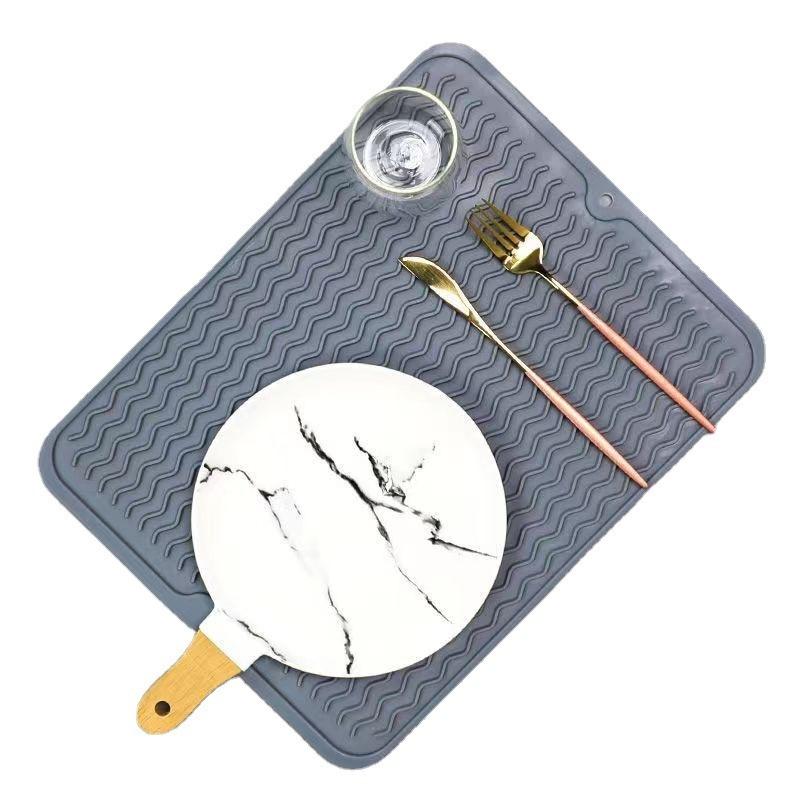 Силиконовый коврик для сушки посуды 40 X 30 см - большой коврик для сушки посуды, коврики для столешницы, коврик для сушки посуды, коврики для раковины, большой силикон