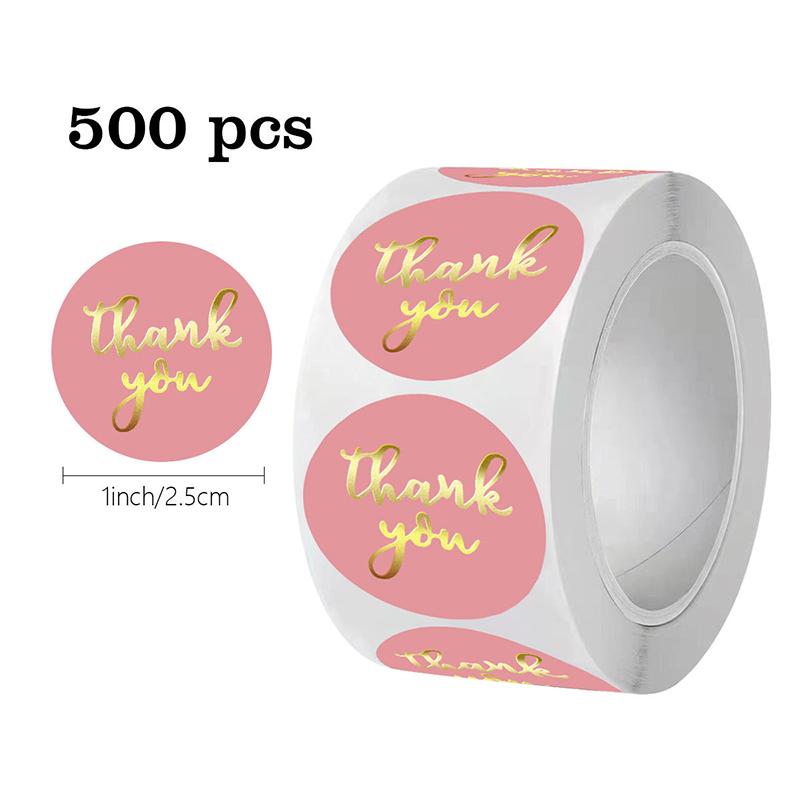 2/4 Rolls Thank You Stickers 1000/2000 Pcs Self Adhesive Thank You Stickers for Gift Wrapping Baking Wedding Crafts Decoration