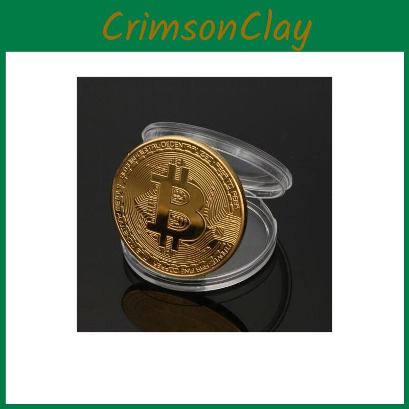 Памятная монета Bitcoin с металлическим основанием и акриловым дисплеем для деловых подарков