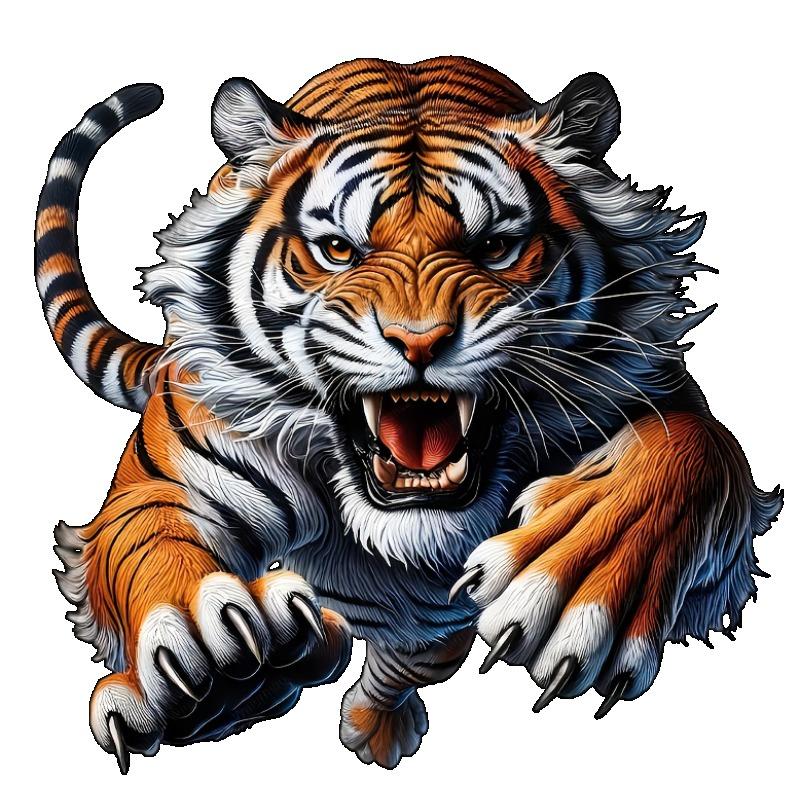 Футболка с графикой тигра Черный принт животного тигра для повседневной носки