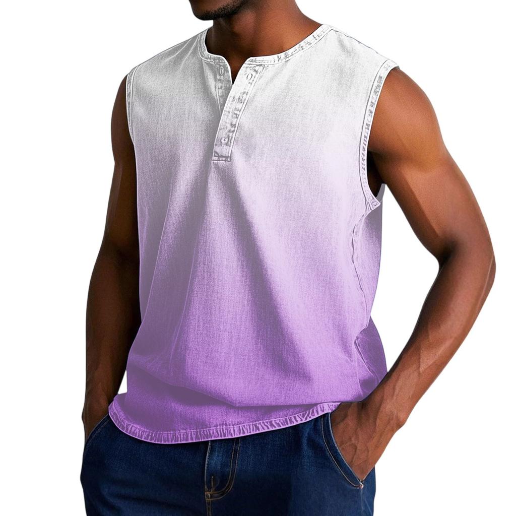 Мужская состаренная рубашка без рукавов с градиентным принтом