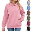Женский повседневный свитшот с круглым вырезом, капюшоном, свободного кроя, с длинными рукавами и карманом