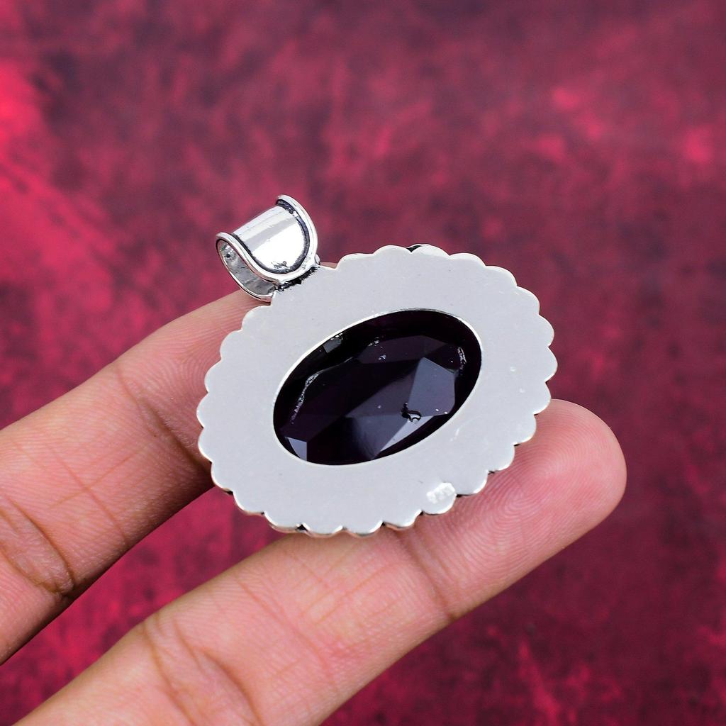 Подвеска с аметистом, ювелирные изделия из драгоценных камней, подвеска из цельного серебра 925 пробы, подарок для женщин, подвеска ручной работы