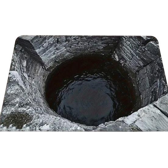 Yousheng 3D Ковер с ямой Реалистичный коврик для пола с бездонной ямой Забавный ковер с оптической иллюзией с нескользящей основой для прихожей, гостиной, ванной комнаты