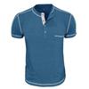 Летние футболки с воротником хенли, мужские повседневные однотонные футболки с коротким рукавом, высококачественные мужские футболки