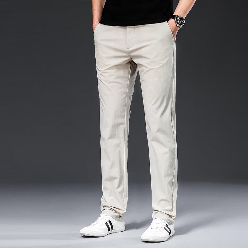 Fengmao Men's High-Elastic Anti-Wrinkle Straight Casual Trousers