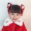 Головной убор в китайском стиле, новогодний праздничный боковой зажим для парика, заколка для волос с бантом, аксессуары для волос