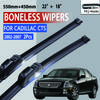 For Cadillac CTS  2002-2007 Car Windshield Wiper U-type Soft Rubber Frameless Bracketless Car Wipers 22"+18"