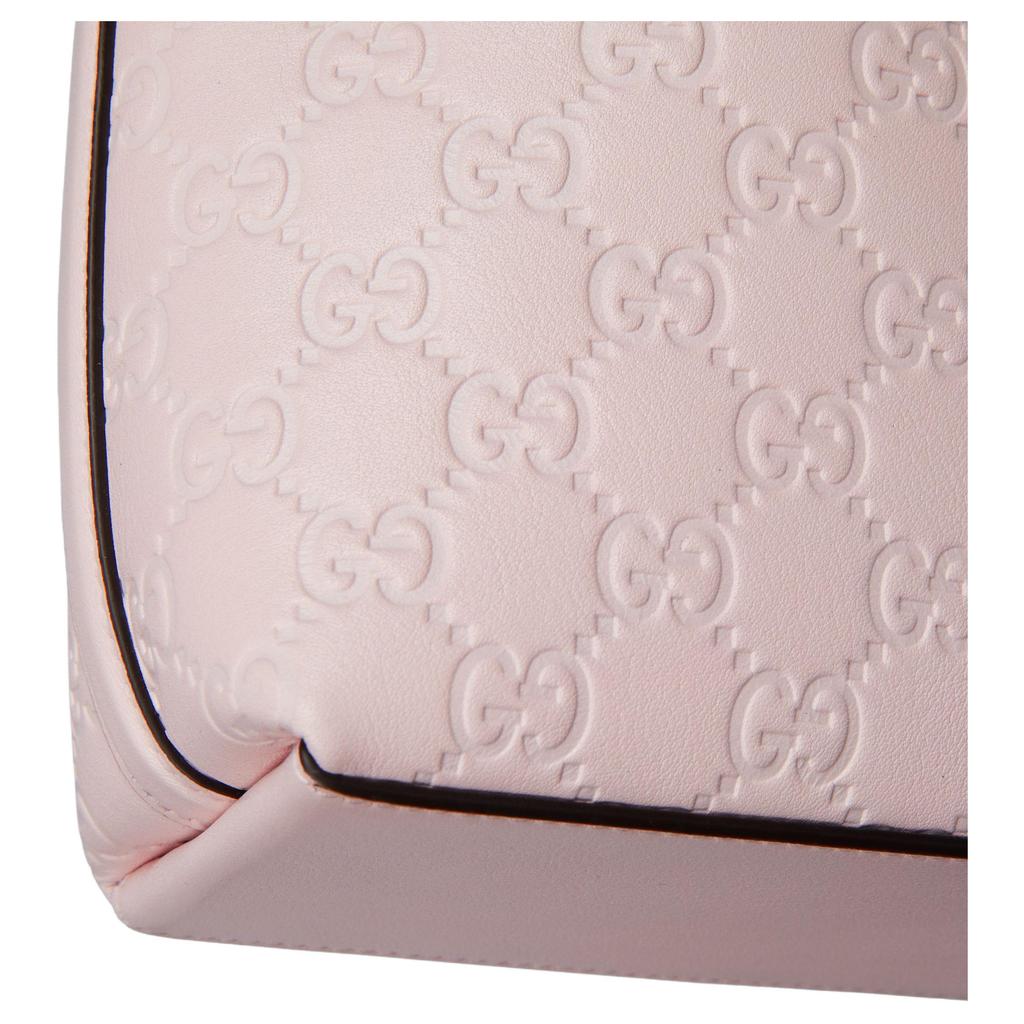 Gucci GG Emblem Mini Bucket Bag Women Shoulder Bag Gold Pink 847090-AAFDV-5734