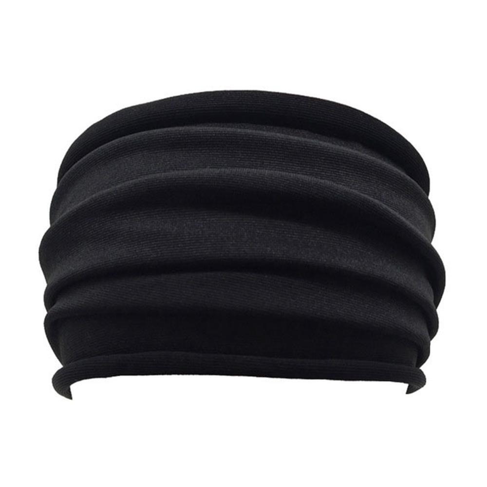 Nonslip Elastic Fold Yoga Hairband Stretch Hair Band Turban Running Headwrap Wide Sports Headband