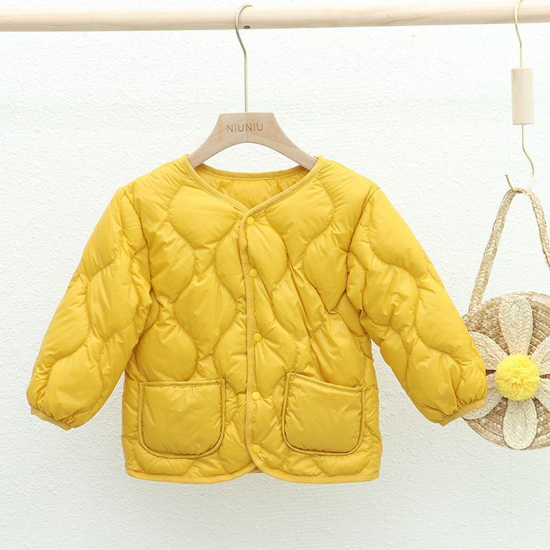Children's light down jackets, girls' boys, baby school uniforms, warm autumn and winter lightweight liner jackets