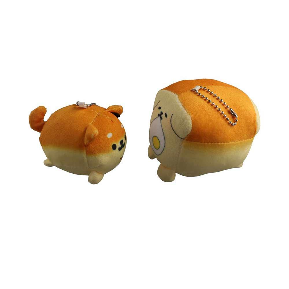 Plush Cute Bread Dog Key Chain Shiba Inu Cartoon Plush Doll Toy Kawaii Plush Animal Pendant  Men