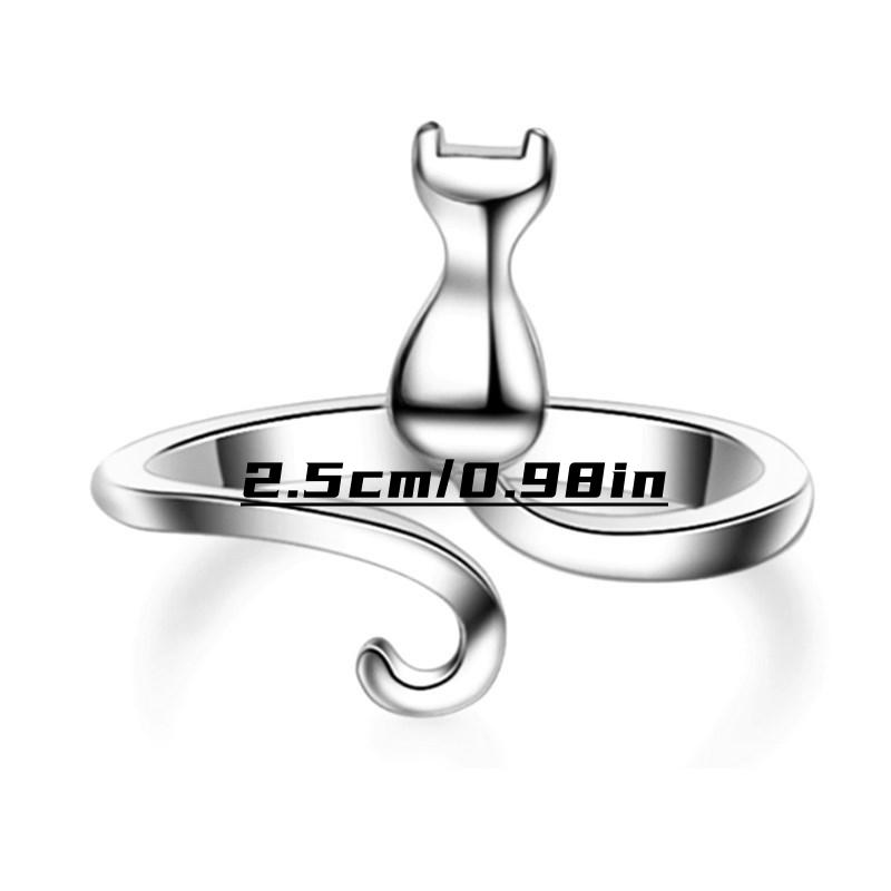 Exquisite Mosaic Cat Ring - Versatile Fashion Accessory with Alloy Material, Plating, and Unique Design - Perfect Birthday Party Anniversary Gift Idea