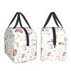 Funny Cats Insulated Lunch Bag Coloful Cat And Heart Lunch Box Reusable Portable Picnic Travel Bento Bag Cute Pets Thermal Tote