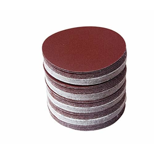 Batreetek Sandpaper, 100 Sheets, 5 Types, #60, #80, #100, #120, and #240, Round (100mm), for DIY Woodworking, Painting, and Metal Surface Polishing