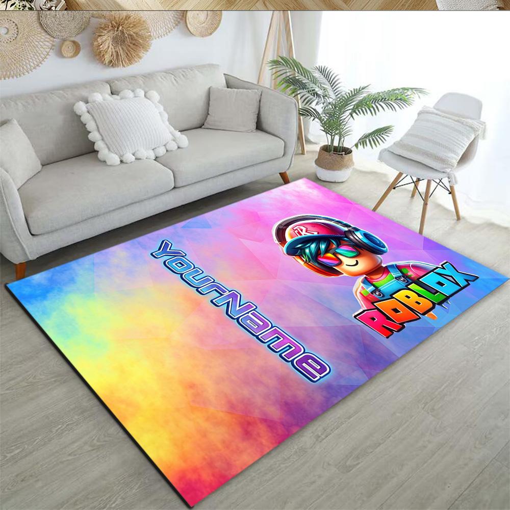 Roblox 455 Customize Text Area Rug Suitable for Outdoor Study room Dormitory Bedrooms Anti-slip Rug Anime Office Decor