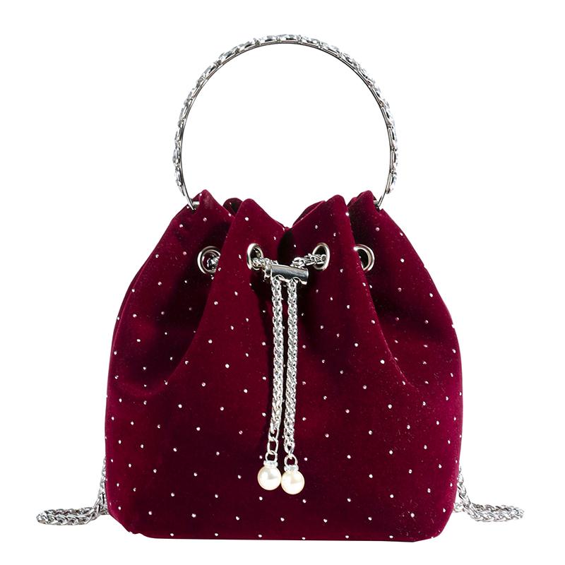 Роскошная брендовая дизайнерская сумка, новая элегантная женская сумка на веревке, бархатная сумка с заклепками, женская модная сумка через плечо