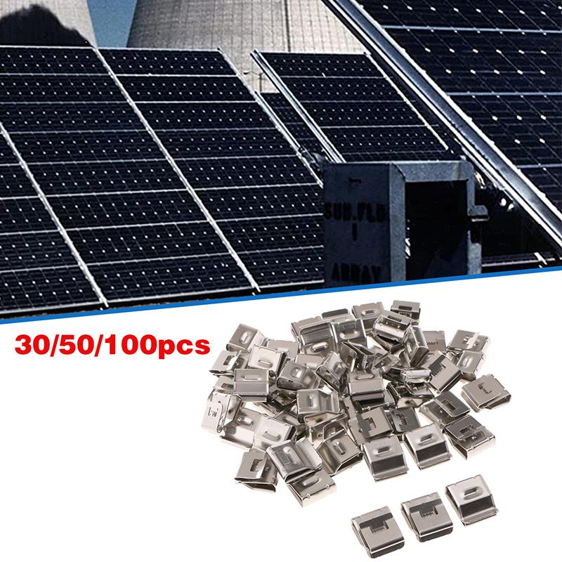 30/50/100 шт. зажимы для проводов солнечных панелей, зажимы для проводов из нержавеющей стали для рамы прицепа, зажимы для фотоэлектрических кабелей для проводки фотоэлектрических систем, принадлежности для лодочных кабелей