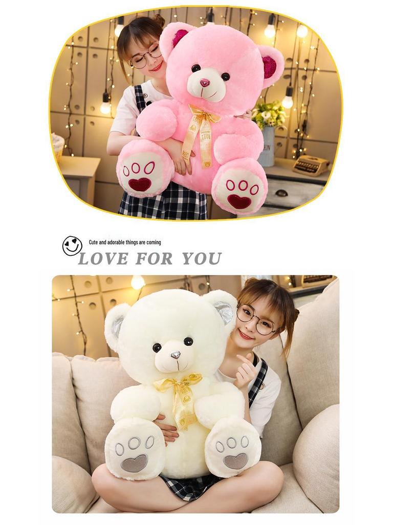Розовая девчачья плюшевая игрушка в виде мишки с сердечком - Мягкий, милый плюшевый мишка тряпичная кукла подарок на день рождения для девочек