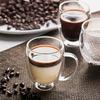 2Pieces Double Wall Glass Cup Heat Insulation Transparent Handmade Tea Drink Cups MINI Whisky glasses Coffee Mug with handle