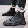 Зимние мужские мотоциклетные ботинки на шнуровке, платье, повседневные удобные ботинки «челси», Zapatos, мужская обувь, ботильоны-броги, черные ботинки на платформе