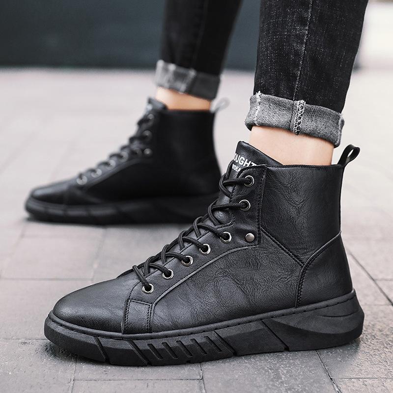 Зимние мужские мотоциклетные ботинки на шнуровке, платье, повседневные удобные ботинки «челси», Zapatos, мужская обувь, ботильоны-броги, черные ботинки на платформе