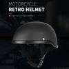 Retro Style Motorcycle Half Helmet ABS+Cotton Plastic Cap- Bright Black for Motorcyclist Biker