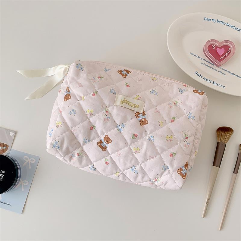 Милая косметичка с принтом медведя, большая вместимость, портативная дорожная сумка для туалетных принадлежностей, сумка для хранения, студенческий пенал, девчачьи подарки