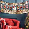 Баннер для рождественской вечеринки с Санта-Клаусом, снеговиком и оленем, декоративный баннер с алфавитом для праздничного декора