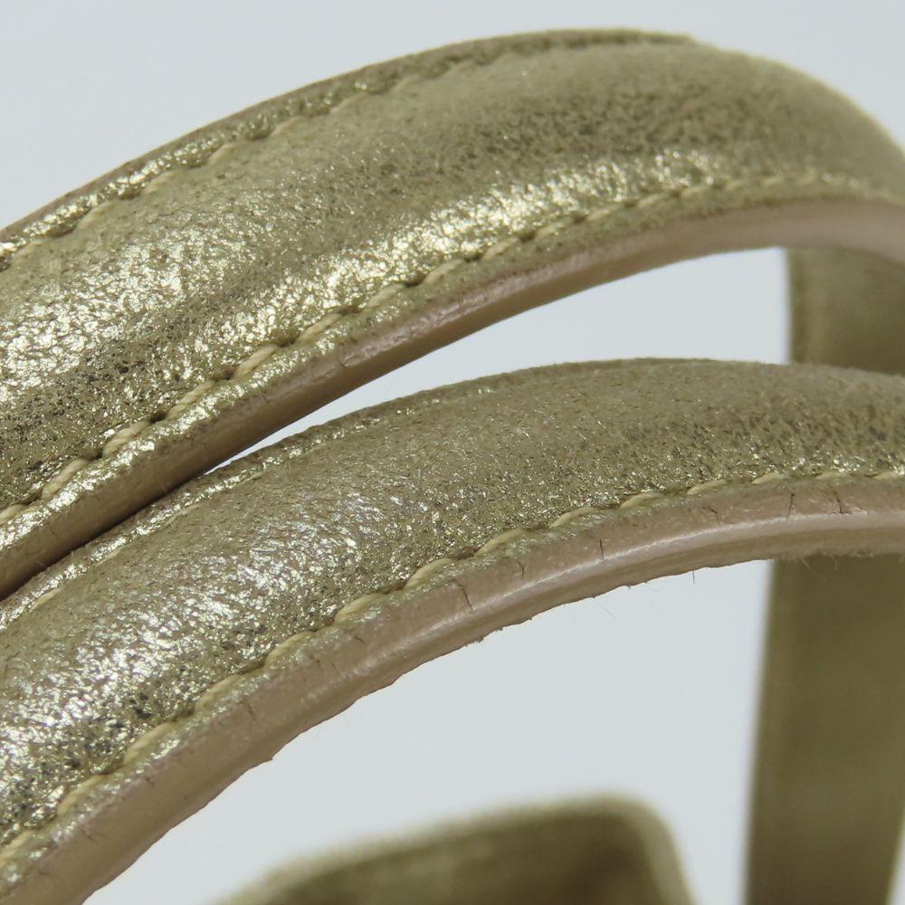 Used BVLGARI Handbag Logo mania canvas/leather gold beige Mini bag