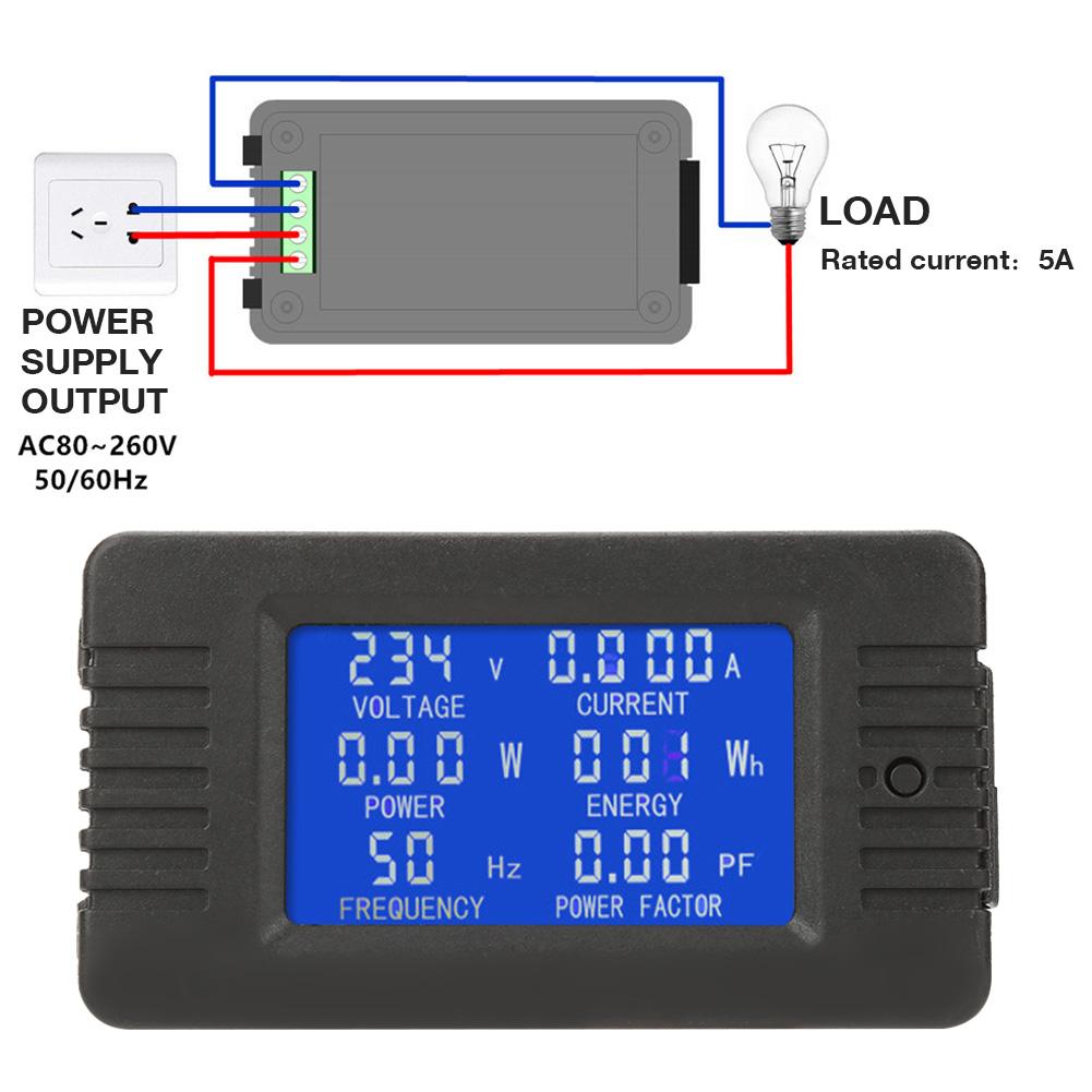 PEACEFAIR PZEM 018 AC Multifunction Digital Meter Power Energy Voltage Current Tester 5A