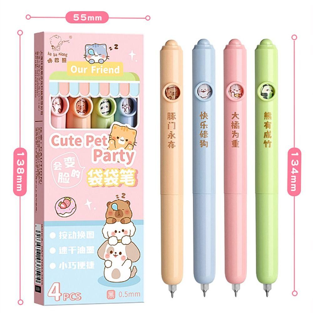 4PCS/Set Mini Short Pen Capybara Panda Gel Pen High Quality Ballpoint Pen  Student Specific