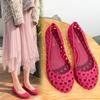 Летние новые сандалии женские на плоской подошве с мелким вырезом хрустальные желейные туфли универсальные пластиковые одинарные туфли повседневные водонепроницаемые дождевые туфли