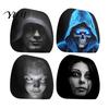 Soft Skin Friendly Car Seat Covers 2PCS Headrest Cover with Scary Face Printing, Breathable Stretch Knitted Interior Decoration for Vehicles
